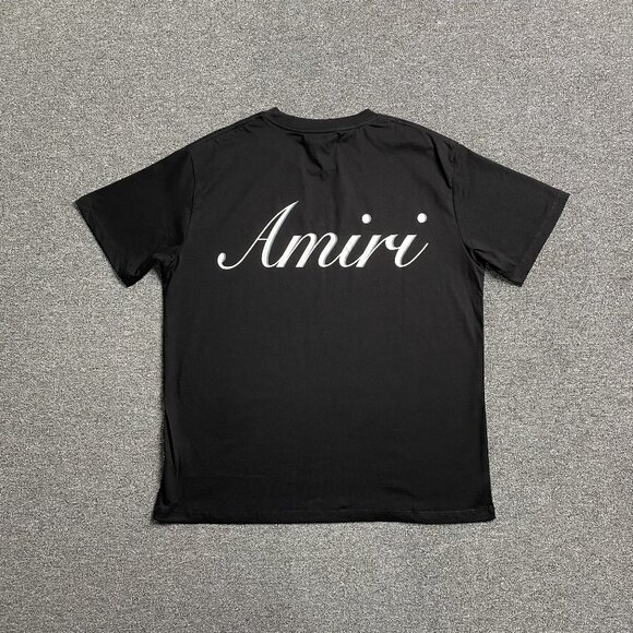 Amiri Black Script Logo Print T Shirt - Picture 1 of 6